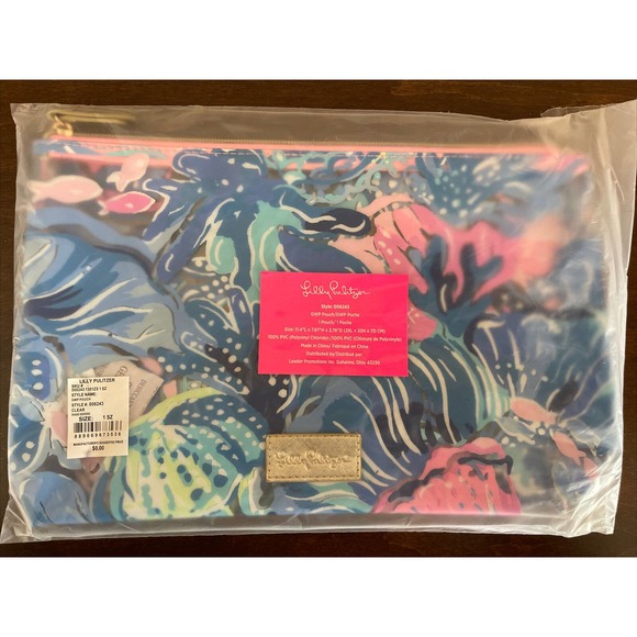 Lilly Pulitzer Shade Seekers GWP POUCH Zippered Clear Pool Travel Cosmetic NWT - Picture 1 of 2